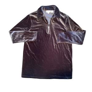 Vintage 90s Grey Velvet Carissa E Quarter Zip Sweater Size Medium‎